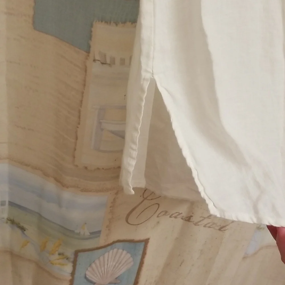 💛Malvin I 🖤 Linen Tunic / Coverup with Crochet Neckline - Picture 6 of 13